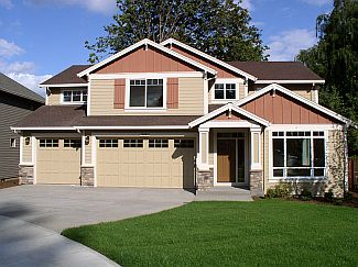 photo of garage side of completed Avocet home plan